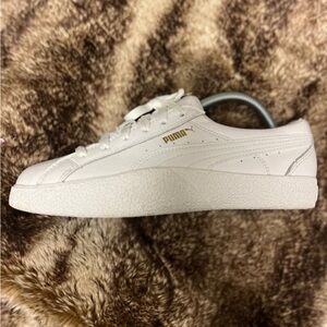 Puma Women's White and Gold Sneakers